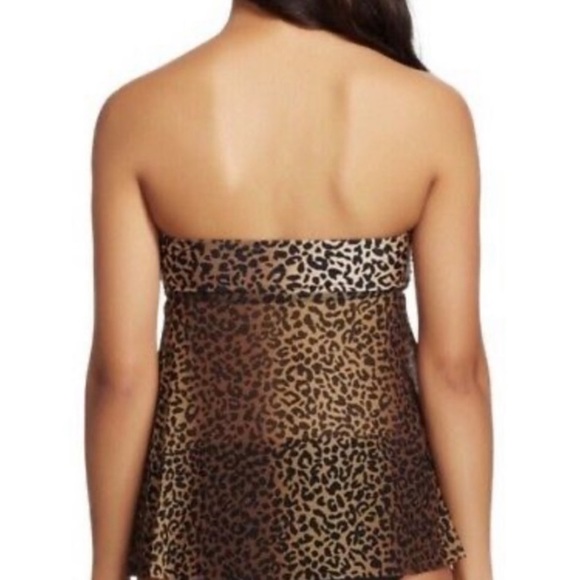 Merona Cheetah print tankini swimsuit top size M - Picture 3 of 14